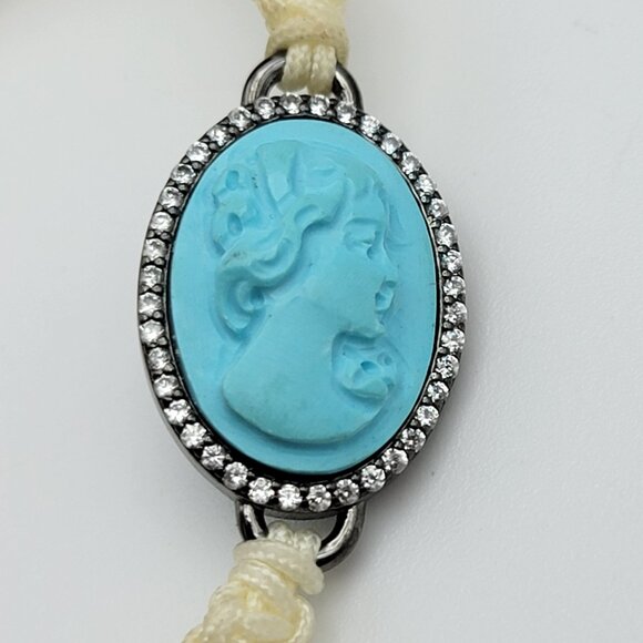 Amedeo Stone Carved Cameo Adjustable Cord Bracelet Multicolor Set Of Two OS - Picture 2 of 10